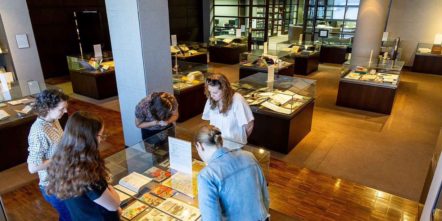 People looking at books